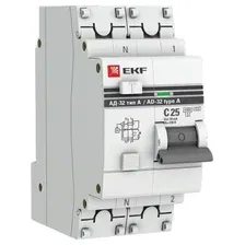 Дифференциальный автомат EKF PROxima АД-32 1PN 10 А, 30 мА, AC (DA32-10-30-pro)