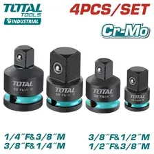 Набор ударных адаптеров для трещоточных ключей 4шт, TOTAL THISAD12438