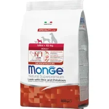 Сухой корм Monge Dog Speciality Line Monoprotein Mini для взрослых собак мелких пород, из ягненка с рисом и картофелем 800гр