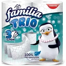 Туалетная бумага FAMILIA Trio трехслойная (4рул, белый)
