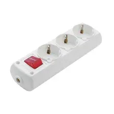 Колодка 3 места c з/к с выкл. белая BR-1563-0 Borsan