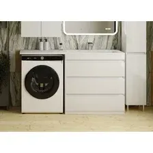 Symbolite Тумба с умывальником Даллас 150 Люкс Plus 3 ящика + Даллас 150x48.2 (правый, белый)