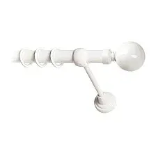 Карниз для штор Lm Decor Шар большой 059 1р гладкий 25мм (белый глянец, 2.4м)