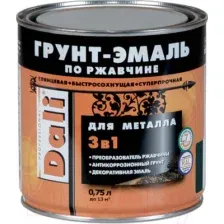 Грунт-эмаль DALI По ржавчине 3 в 1 (750мл, серый графит)