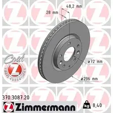 Тормозной диск ZIMMERMANN 370.3087.20 вентилируемый , передняя ось
