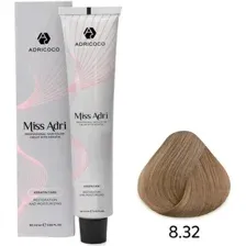 Крем-краска Adricoco Miss Adri 8.32 (100мл, светлый блонд золотистый перламутровый)