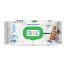 Салфетки влажные детские MIU с экстрактом алоэ 120 шт.
