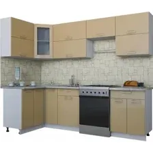 Готовая кухня Интерлиния Мила Gloss 60-12x26 (капучино глянец)