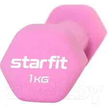 Гантель Starfit DB-201 (1кг, розовый пастель)