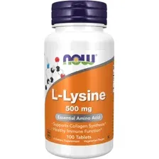 Лизин NOW L-Lysine 500 mg 100 tabs