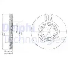 Тормозной диск DELPHI BG3559 вентилируемый , передняя ось