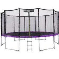 Батут Atlas Sport 490 см - 16ft Pro (с лестницей, внешняя сетка, сливовый)