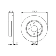 Тормозной диск BOSCH 0 986 479 R61 полный , передняя ось
