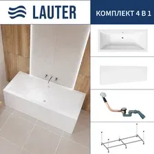 Ванна Lauter Oasis 170 21203070 (с каркасом, лицевым экраном белого цвета и сифоном 21Y11020 хром)