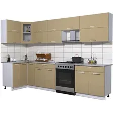 Готовая кухня Интерлиния Мила Gloss 60-12x31 (капучино глянец)