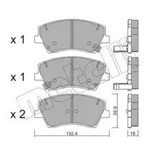 Комплект тормозных колодок, дисковый тормоз METELLI 22-1092-0