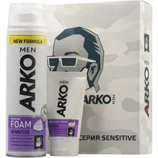 Набор косметики для бритья Arko Sensitive Пена+Крем после бритья (200мл+50мл)