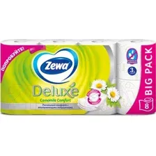 Туалетная бумага Zewa Deluxe. Ромашка (8рул)