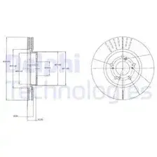 Тормозной диск DELPHI BG4218 полный , задняя ось