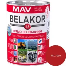 Грунт-эмаль МАВ BELAKOR RAL3000 матово- красный 2кг