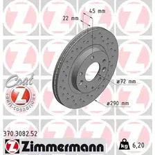 Тормозной диск ZIMMERMANN 370.3082.52 вентилируемый, перфорированный , передняя ось