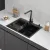 Кухонная мойка ARFEKA ECO AR мойка 600*500, коландер, дозатор BLACK DECOR VOLCANIC ROCK