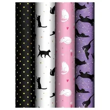 Упаковочная бумага глянц. 70100см, MESHU Grace cats, 80 г/м2, ассорти, 4 дизайна, MS_62816 за 2шт