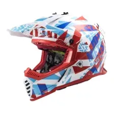 Мотошлем LS2 Mx437 Fast Mini Funky (M, красный/белый)