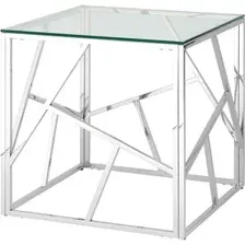 Журнальный столик Stool Group Арт Деко 55x55 EET-015 (прозрачное стекло/сталь серебристый)