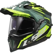 Мотошлем LS2 MX701 Explorer Spire (XL, зеленый/желтый)