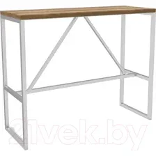 Барный стол Hype Mebel Дельта 120x55x110 (белый/дуб галифакс олово)