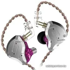 Наушники KZ Acoustics ZS10 Pro (без микрофона, серебристый/фиолетовый)