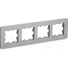Рамка для выключателей и розеток IEK Brite BR-M42-M-21-K47 (металл/алюминий)