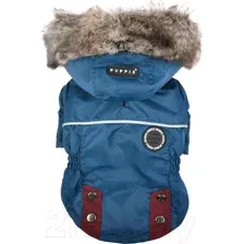 Куртка для животных Puppia Brock с капюшоном / PAUD-JM1851-TE-L (синий)