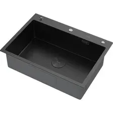 Кухонная мойка ARFEKA ECO AR 700500 POP-UP BLACK PVD NANO DECOR