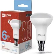 Светодиодная лампочка In Home LED-R50-VC 6 Вт 230В Е14 6500К 530 Лм