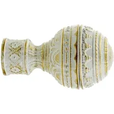 Наконечник для карниза Lm Decor YF072 Шар перламутр 25мм (белое золото)
