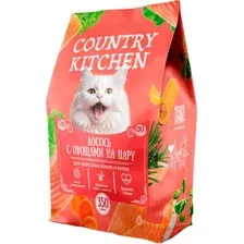 Корм для кошек Country Kitchen лосось с овощами на пару, 350 г