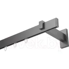 Карниз для штор Lm Decor Флэт Лайн Изи одинарный (сатин, 2.4м)
