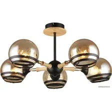 Люстра средней высоты Imex MD.4896-5-S BK+WOOD