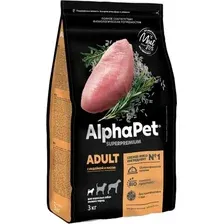 Сухой корм для собак AlphaPet Superpremium Adult с индейкой и рисом для взрослых мелких пород 3 кг