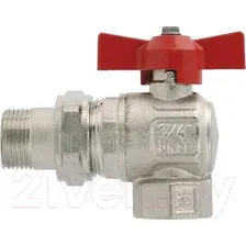 Шаровой кран Itap Ideal 3/4" DN20 угловой с американкой 2980034 НР-ВР (бабочка)