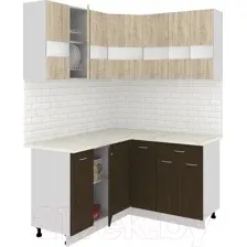 Готовая кухня Кортекс-мебель Корнелия Экстра 1.5x1.4м (дуб сонома/венге/мадрид)