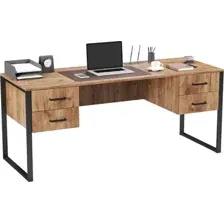 Стол Soma Slava 180x66 (дуб крафт золотой/черный)