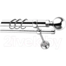 Карниз для штор Lm Decor Шар большой 059 2р гладкий 25/16мм (хром, 3.6м)