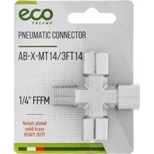 Фитинг ECO Соединитель пневматический 1/4" AB-X-MT14/3FT14