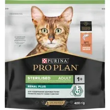 Корм для кошек Pro Plan Sterilised Adult OptiRenal, лосось, 400 г