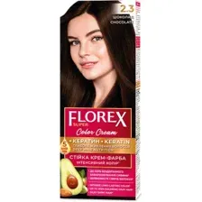Крем-краска для волос Florex Super Кератин тон 2.3 шоколад