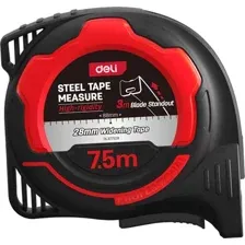 Рулетка Deli RS  EDL377528 (7.5мx28мм, черный/красный)