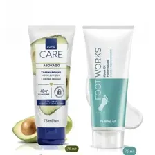 AVON Набор: Крем для ног от натоптышей с молочной кислотой и AHA-кислотами, 75 мл  и Увлажняющий крем для рук с маслом авокадо, 75 мл